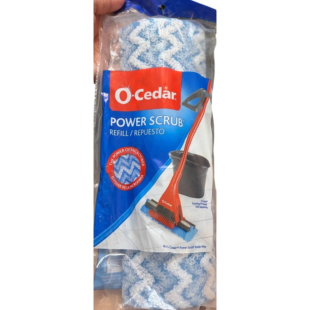 O-Cedar Power Scrub Roller Mop Refill Blue Microfiber Sponge Replacement Head